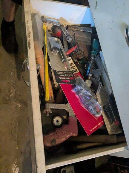 3rd drawer: heavy duty circuit tester NIB, saw, automotive circuit tester and misc. image