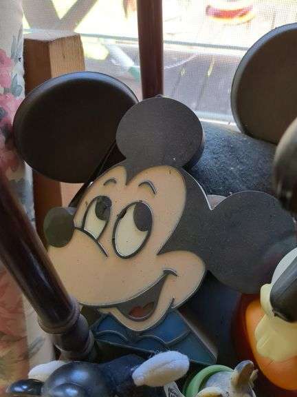 Mickey gumball machine, Mickey windup toy, Mickey radio