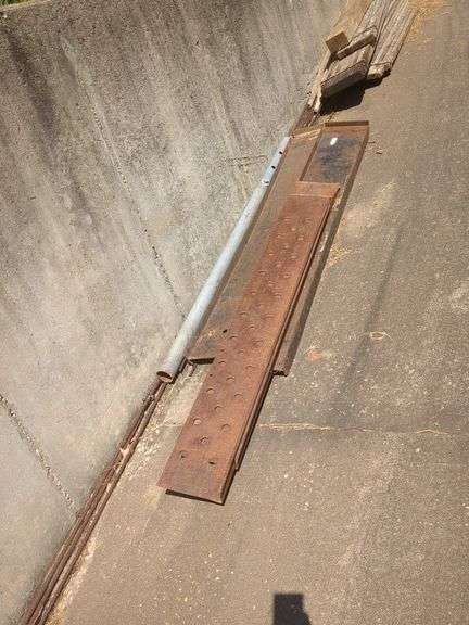 Metal rebar and car ramp scrap