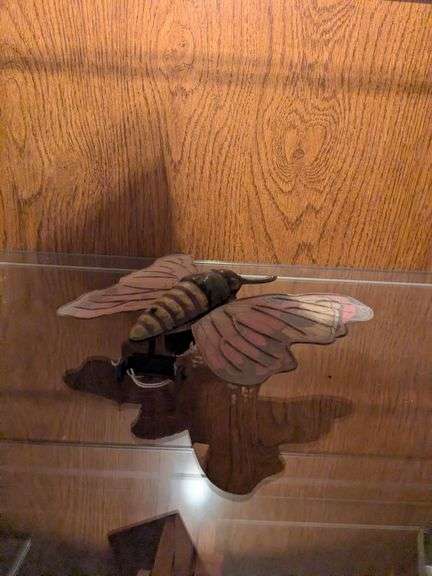 German Drgm Tin Litho windup butterfly
