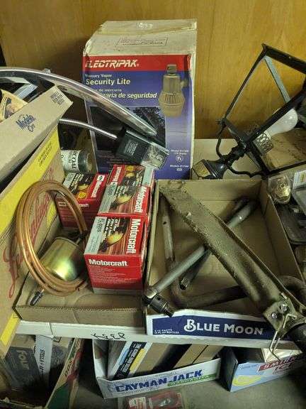 Electripak security light, 4 oil filters, machete, misc tools image