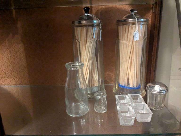 2 Bloomfield inc Chicago straw holder, misc glass items image