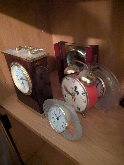 Bradley Mickey mouseclock, Howard Miller desk clock, Crystal quartz clock and many more! image