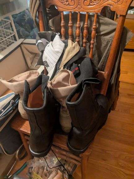 2 military style boots and hats image