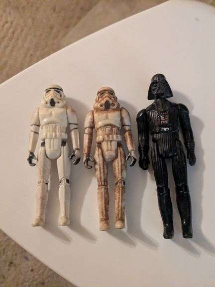 GMFGI Hong Kong Kenner 1977 Star Wars figures. 1 Darth Vader and 2 Storm Troopers image