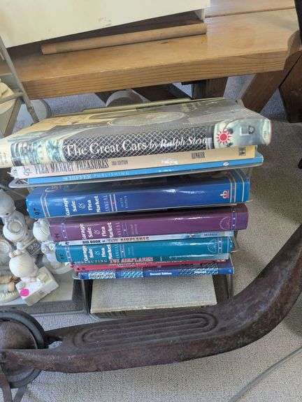 Garage sale and flea market books and misc books with stand image