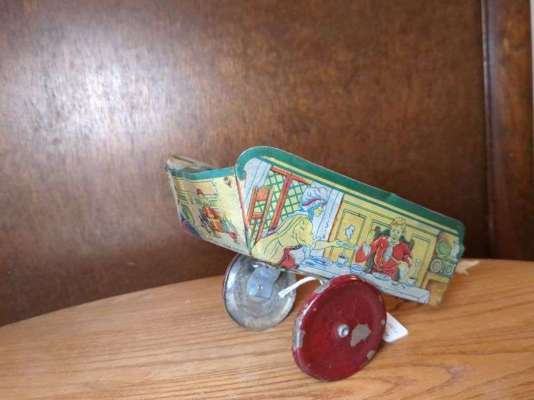 Ohio Art tin litho 2 wheeled cart 1928 image