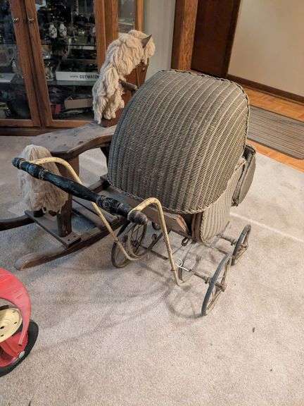 Keywood Wakefield co wicker baby buggy