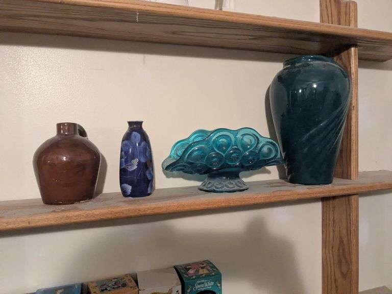 3 vases and candy dish image