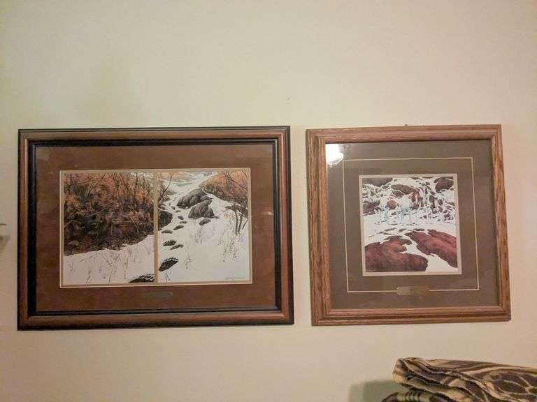 Items on wall:3 paintings and small shelf image