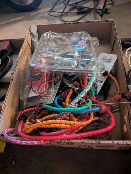 Bunjee cords, clamps, screwdrivers, wrenches, misc image