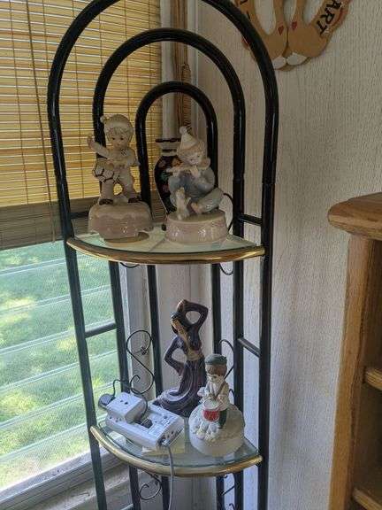 3 music boxes with vase and figurine image