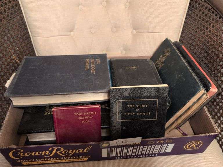 Collection of Holy Bibles and church hymnals