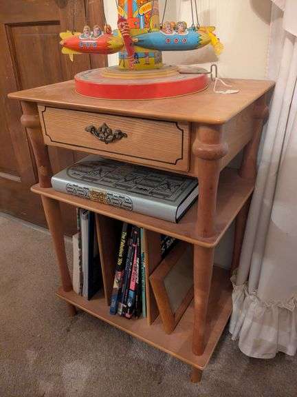 Nightstand (26" x 19" x 14") with misc books and picture frames image