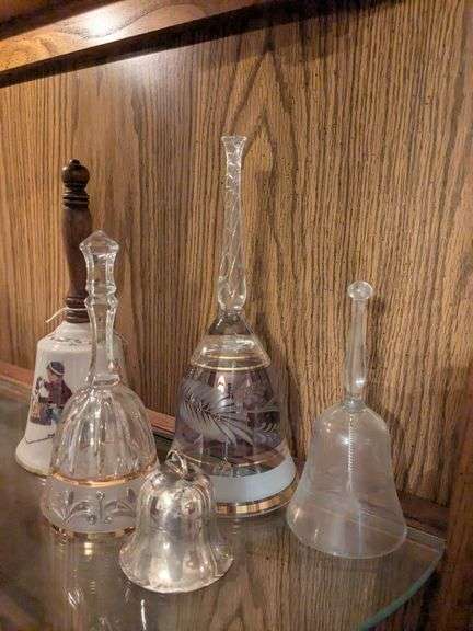 5 bells: Norman rockwell, 2 crystal, and misc image