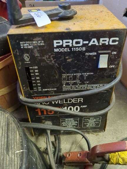 Pro-arc model 1150b welder 115v 100 amp, tow chain