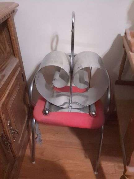 Step stool, small chair and metal holder