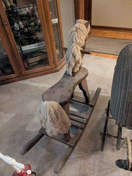 Vintage wooden rocking horse