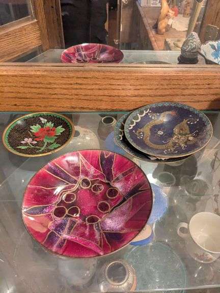 Cloissone matching dragon plates, plate, Marie-Emma Perrault plate image