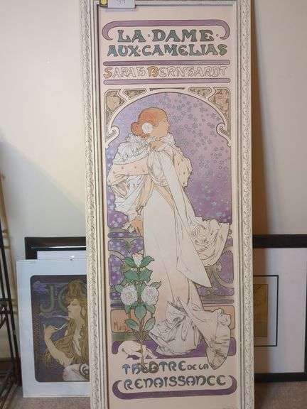 1995 VFW Charlie Brown print framed 118/250 w/ certificate authenticity with 2 Alphonse Mucha prints