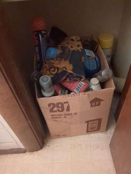 Contents of closet: detergent and misc. bathroom supplies