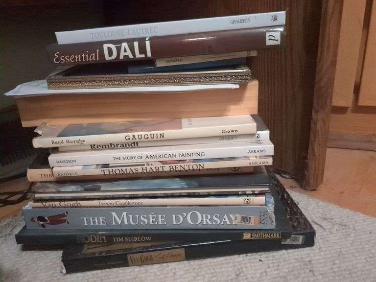Magazine holder, magazines, books and 2 thermoses