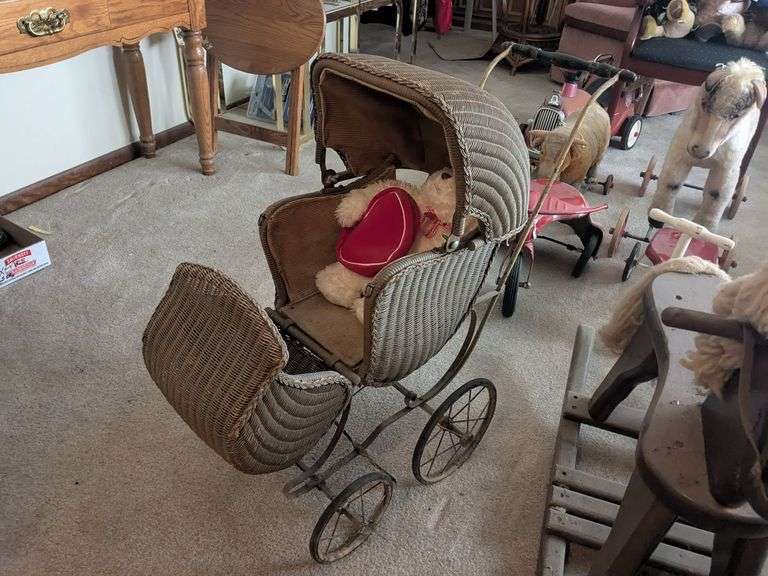 Keywood Wakefield co wicker baby buggy image