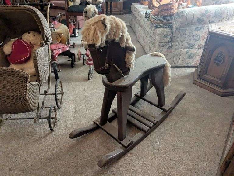 Vintage wooden rocking horse image