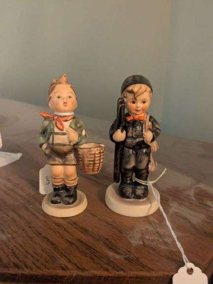 2 Hummel figurines: chimney sweep, 4" Village boy