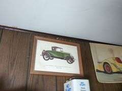 3 hand saws and 3 pieces of wall art