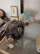 2 Vintage Hull pottery corky piggy banks