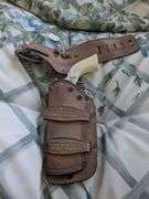 Hubley Gabriel Pony Boy cap pistol with leather holster