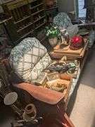 Outdoor wooden two seat bench with middle table, wooden recliner lawn chair