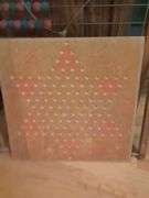 Vintage childs chalkboard, Ouija board, portfolio with prints and chinese checker board