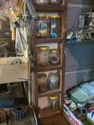 Shelf and contents: Allen wrenches, crescent wrenches, bolts, pins and washers