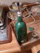 12 Sterling silverKiddish cups and Silver plated tray, oil bottle, candle holders and misc.