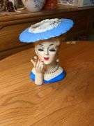 Napcoware Lady Head Vase w/ pearls, MF Alpacca Ind-Arg Yurba Mate Tea Gord, Japanese Vase