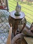 Meico clown figurine with wooden table (36" x 16")