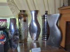 Chase chrome coctail shaker and vases