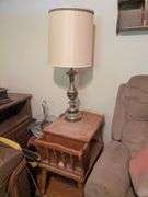 Side table with magazine table (24" x 16" x 22") and lamp