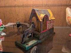 J&E Stevens Cast Iron Mechanical Bank 1880s - Mule entering Barn