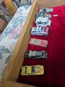 Glass case: 6 hotwheels, 1 matchbox, 1974 - 1983