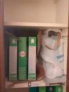 Contents of closet: detergent and misc. bathroom supplies