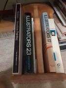 Magazine holder, magazines, books and 2 thermoses