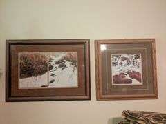 Items on wall:3 paintings and small shelf