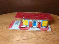 Service station tin coin bank