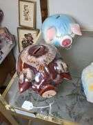 2 Vintage Hull pottery corky piggy banks