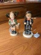 2 Hummel figurines: chimney sweep, 4" Village boy