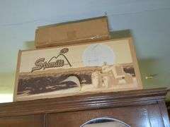 Cabinet and contents: car parts, car fluids, misc. 70"x41x12