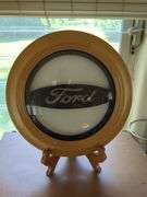 5 Precious Moments figurines, wooden ford plaque with stand